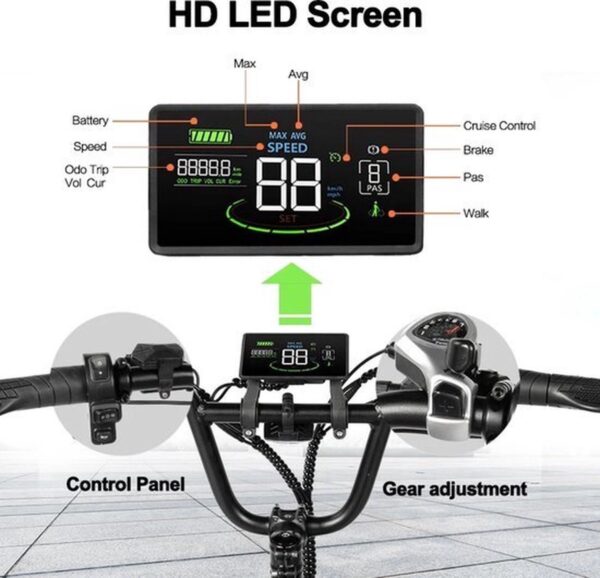 V20 PRO 3.0 - Fatbike - E Bike - 250W - 15Ah - Model 2024 - Met Voetsteuntjes - Alarm ingebouwd - Afneembaar voorrek - Afbeelding 12