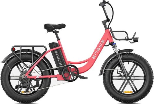 ENGWE L20 Elektrische Fatbike - E-bike - 20 Inch - 250W Motor - 7 Versnellingen - 140 km Actieradius - Mechanische Schijfremmen - Roze