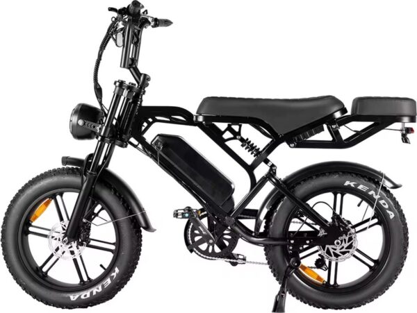 Fatbike V20 Pro - 2025 Model - Max 25km/u - Legaal - Hydraulische Remmen - Compleet met gratis Alarmsysteem + Achterzitje + Telefoonhouder + Voetsteuntjes + Slot - 250W - 7 versnellingen - Zwart - RIJKLAAR SERVICE - Afbeelding 5